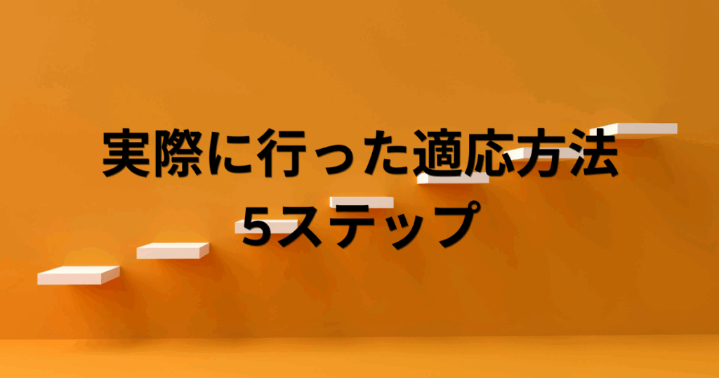 実際に行った適応方法 5ステップ