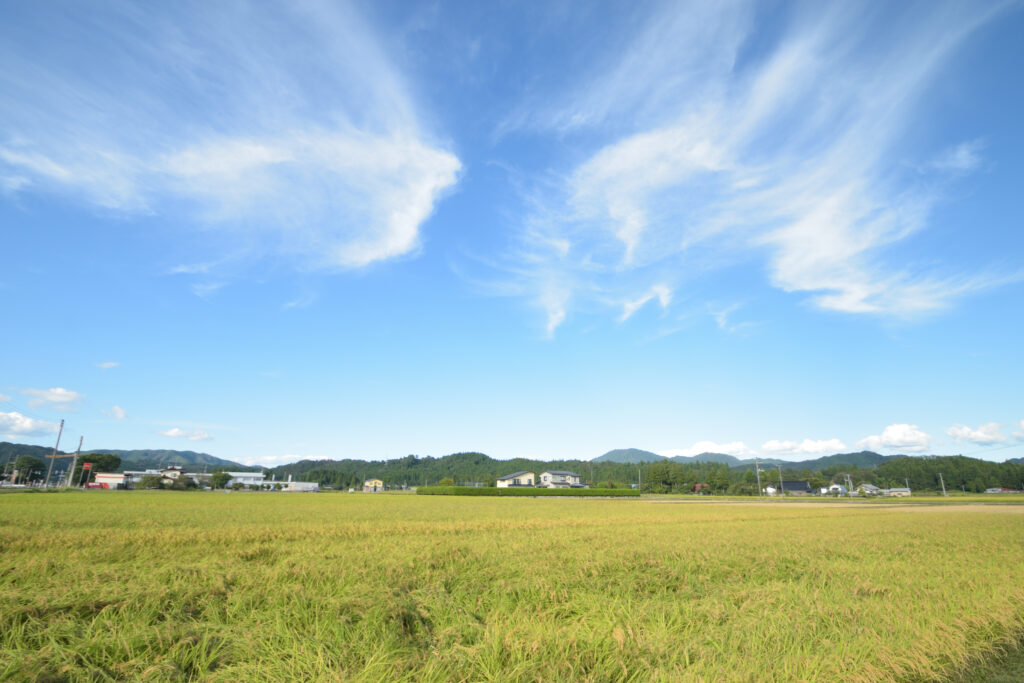 秋田県で見た田園風景 photo by サラリーマン日乗